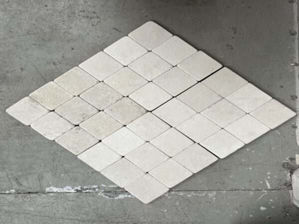Tumbled Tiles Limestone 10cm tiles on 30cm grid