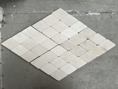 Tumbled Tiles Limestone 10cm tiles on 30cm grid
