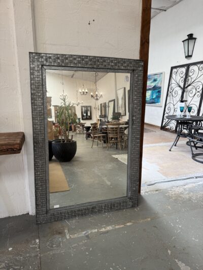 Woven Lattice Mirror – Pewter Finish