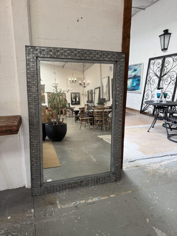 Woven Lattice Mirror – Pewter Finish