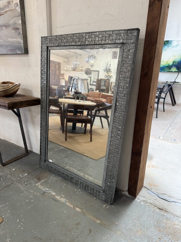 Woven Lattice Mirror – Pewter Finish