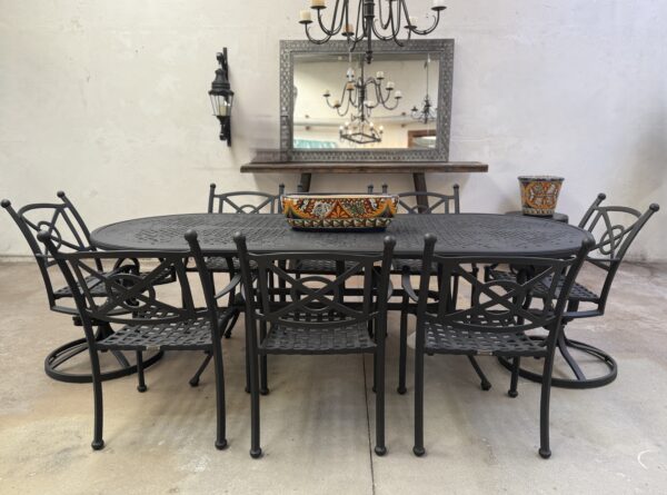 Santorini Oval Feasting Dining Table Set 8 Chair Mixed Set | by Landgrave