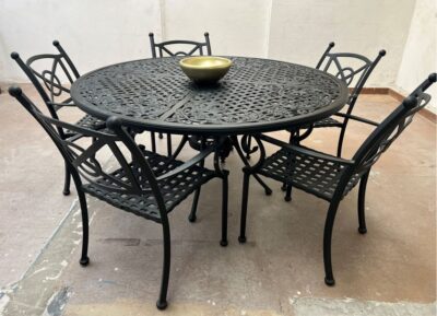 Luxury Santorini 5 Seater Dining Table Set -  by Landgrave