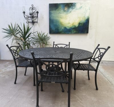 Luxury Santorini 4 Seater Dining Table Set –  by Landgrave